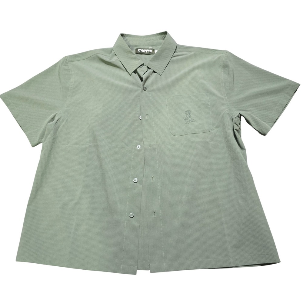 Ementa Shirt Mens Medium Green Short Sleeve Ripstop Cherub Skateboard 261USH03